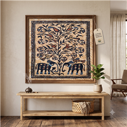 Sohrai-Khovar Painting-Natural Color-Handmade Paper-Elephant